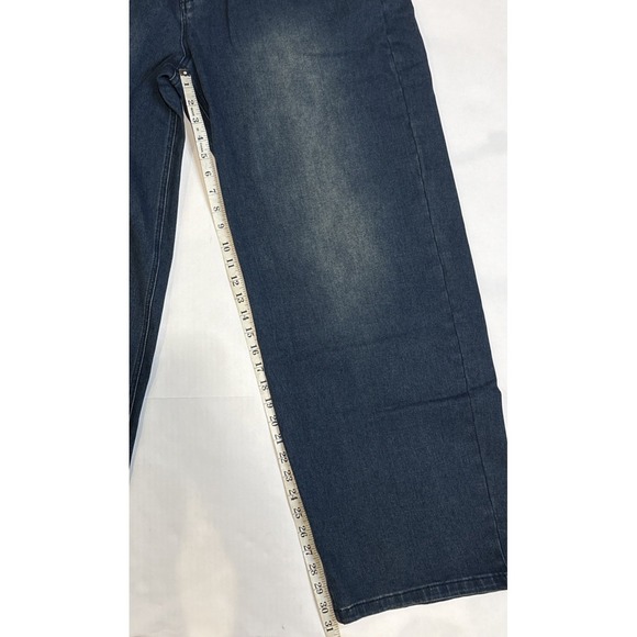 Wesc Unisex Jay Wide Leg Blue Jeans Vintage Mid Wash 5 Pocket Comfort W38 L32 - Picture 3 of 6